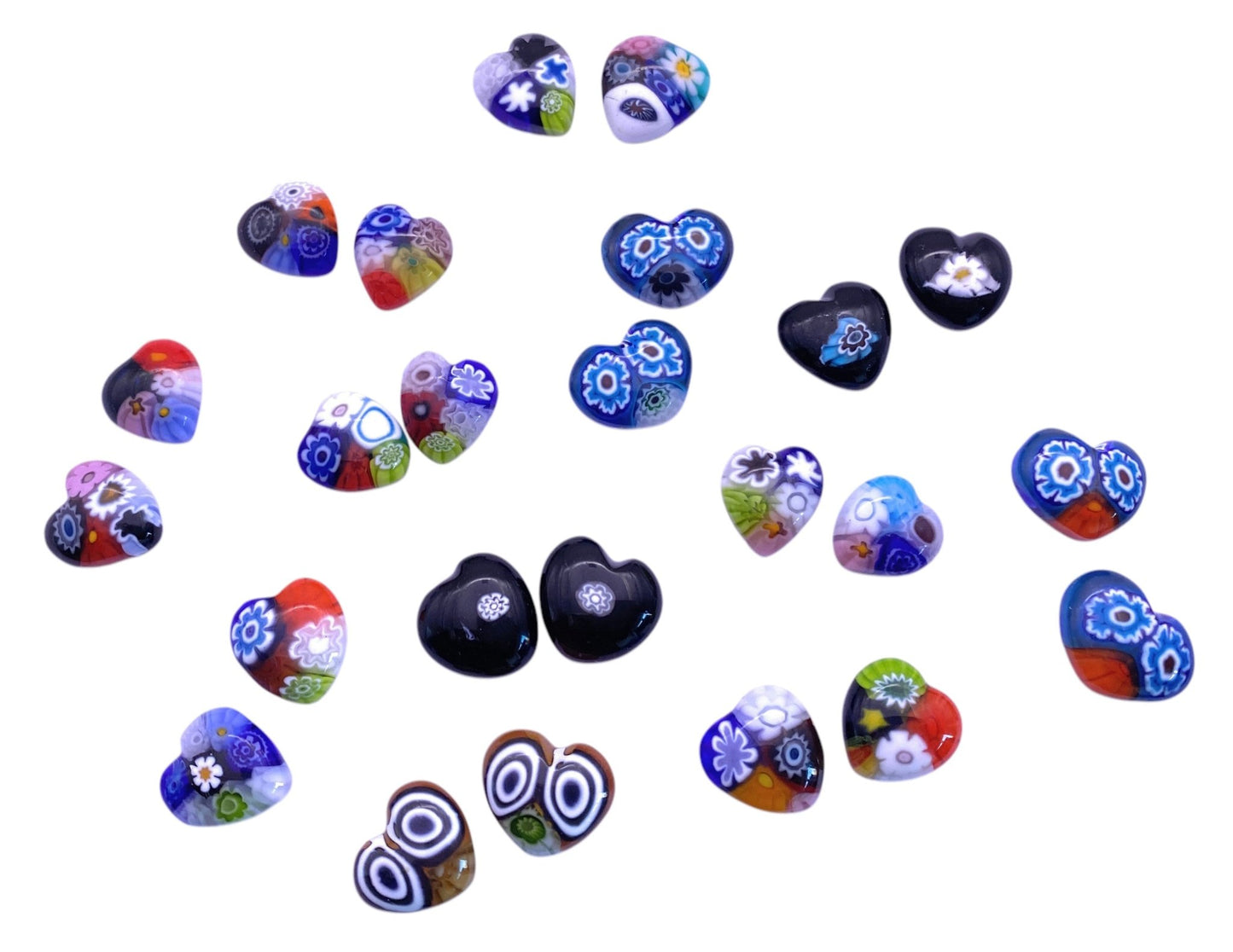 Murano Glass Millefiori Glass Flower Earrings, 925 Sterling Silver - Calon Glass & Murano Passion - Murano Glass Earrings