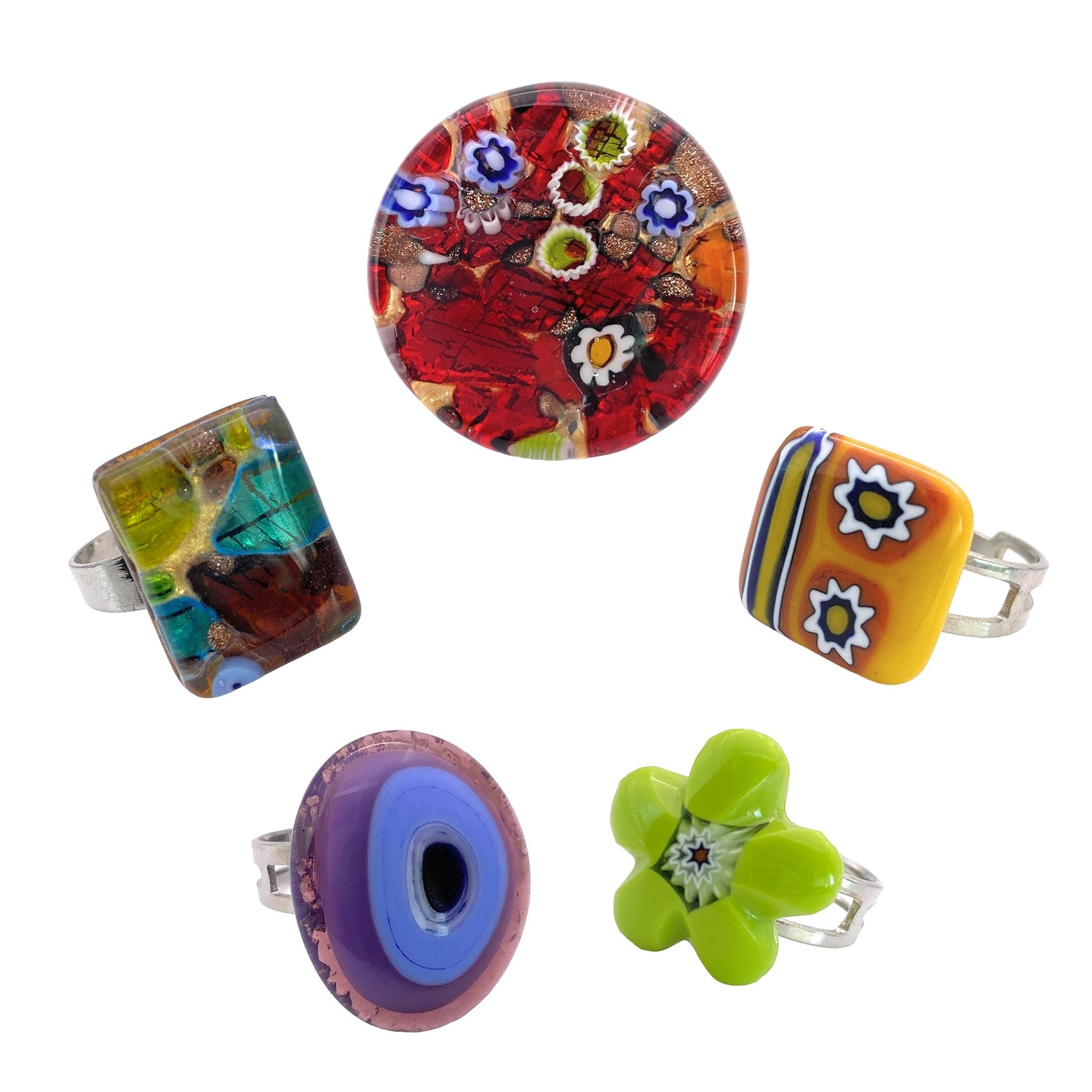 Murano Glass Rings - Calon Glass & Murano Passion