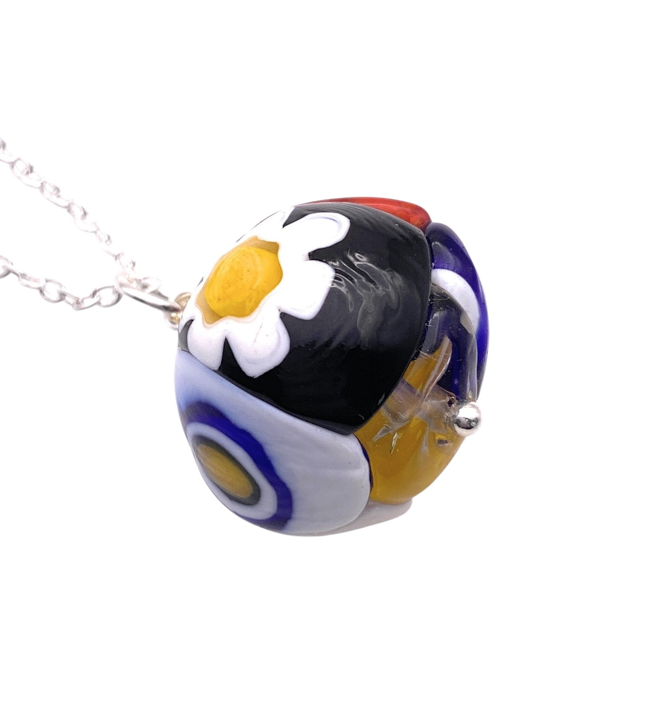 Murano Glass Multi Coloured Millefiori Ball Pendant (MGB4)