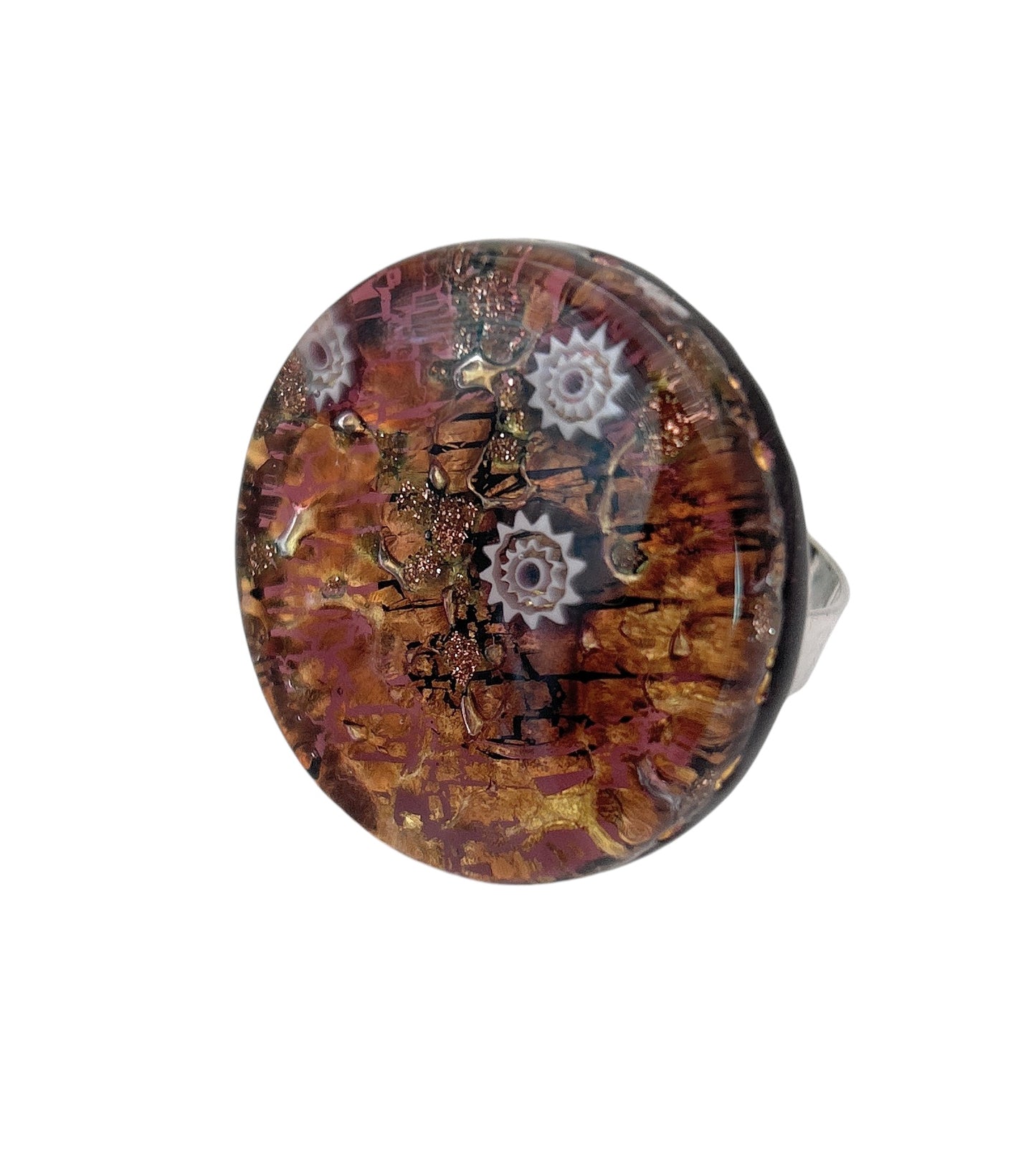 Murano Glass Ring, Chunky Statement Ring - 3cm