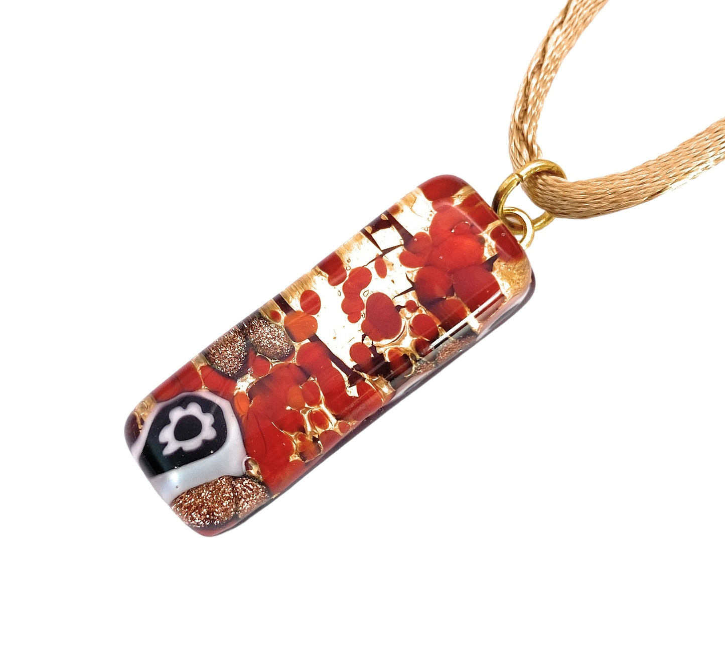 Murano Glass Pendant made using Gold Leaf - 3cm x 1cm (MGPL12)