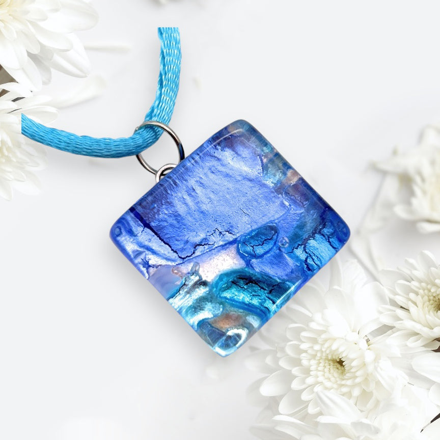 Glass Pendant Murano Glass Pendant Handmade Glass Pendant Murano Glass Jewellery Glass Pendant Millefiori Pendant Murano Glass Necklace Gold Leaf Silver Leaf Gift Venetian Glass Jewellery Glass from Venice Italy